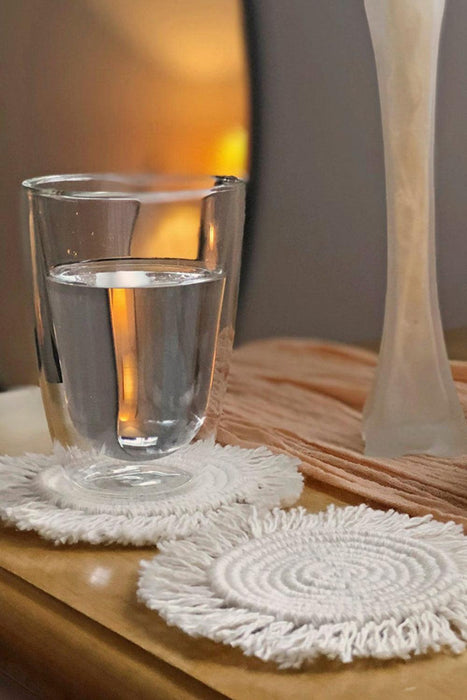 11.8" Premium Cotton Rope Macrame Cup Coaster with Imported Craftsmanship