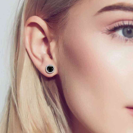 Radiant Platinum-Plated Lab-Created Diamond Earrings with Sparkling Zircon Accents