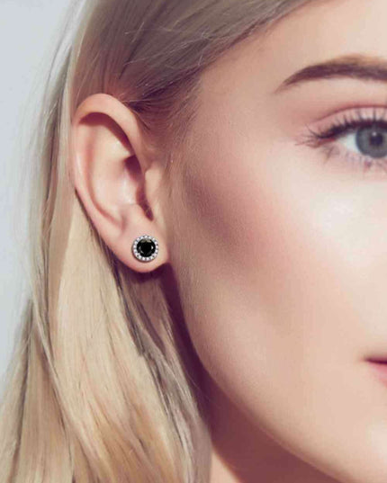 Radiant Platinum-Plated Lab-Created Diamond Earrings with Sparkling Zircon Accents