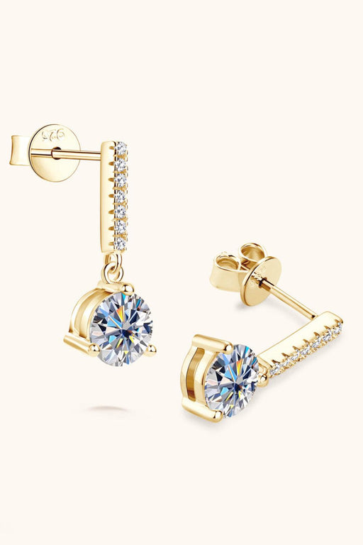 2 Carat Moissanite Sterling Silver Drop Earrings with Zircon Accents