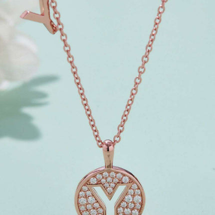 Timeless Glamour: Rose Gold Plated Sterling Silver Lab-Grown Diamond Pendant Necklace
