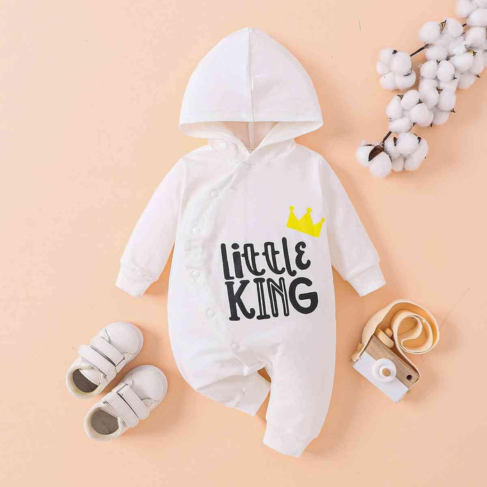 LITTLE KING Cozy Hooded Baby Jumpsuit