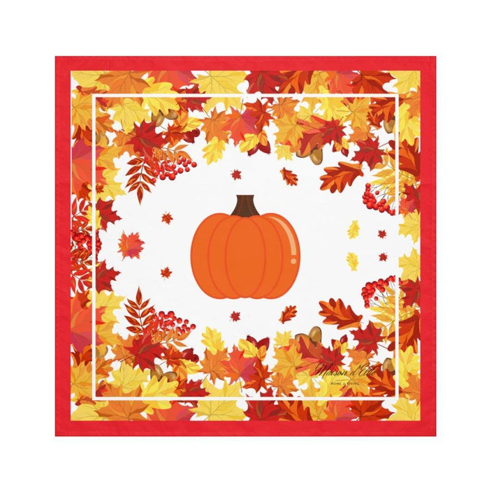 19"x19" Autumn Yellow Red leaves Fall Napkin, Set of 4