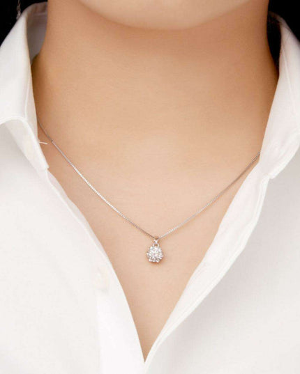 Elegant Moissanite Pendant Necklace in Platinum - A Luxurious Statement Piece