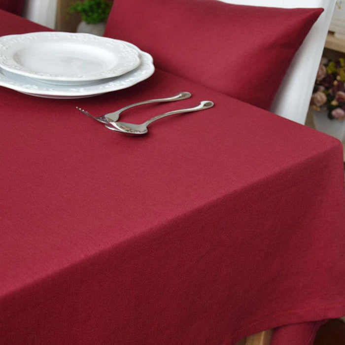 Elegant Solid Color Cotton Linen Tablecloth for Dining Table Decoration
