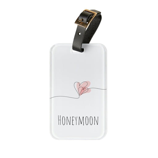 Winter Holiday Chic Acrylic Bag Tag with Leather Strap