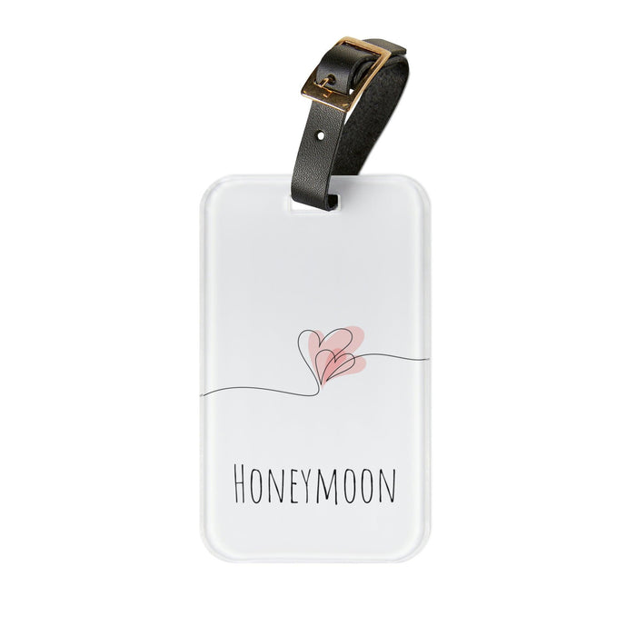 Winter Holiday Chic Acrylic Luggage Tag with Leather Strap