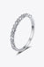 Elegant Moissanite Half-Eternity Ring in Rhodium-Plated Sterling Silver