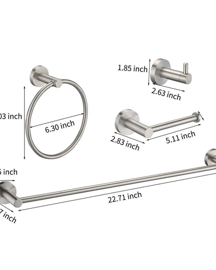 Elegant 4-Piece Brushed Nickel Bathroom Accessory Set: Upgrade Your Bathroom with Style