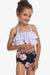 Printed Ruffle Halter Neck Swimsuit Set