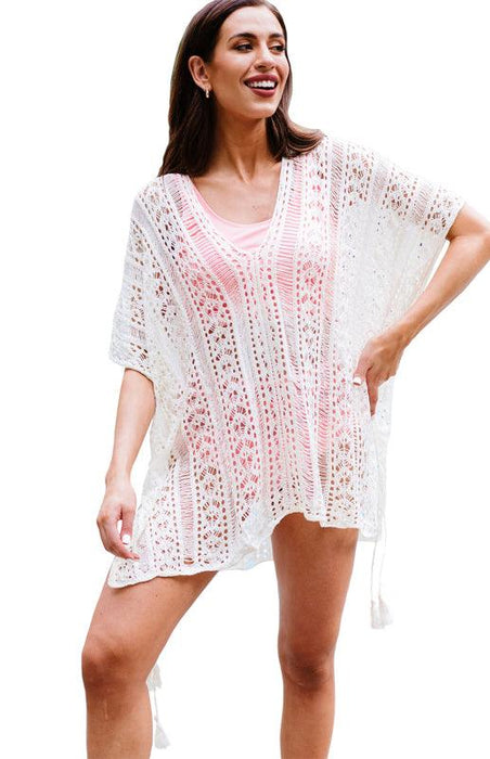 Bohemian Crochet Knit Beach Kimono Cover-Up for Ladies