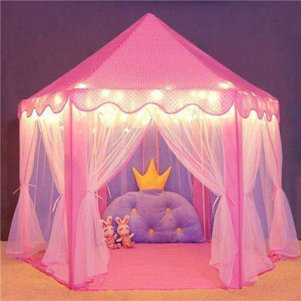 Magical LED Starry Princess Castle Play Tent for Kids