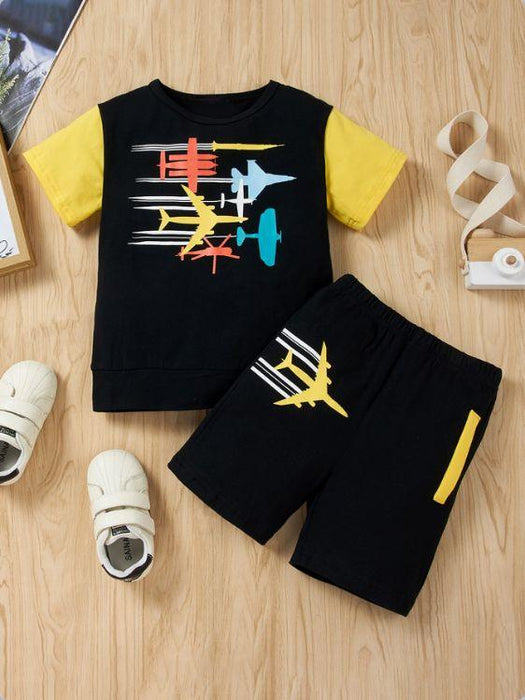 Kids' Casual Graphic Print Tee and Shorts Set