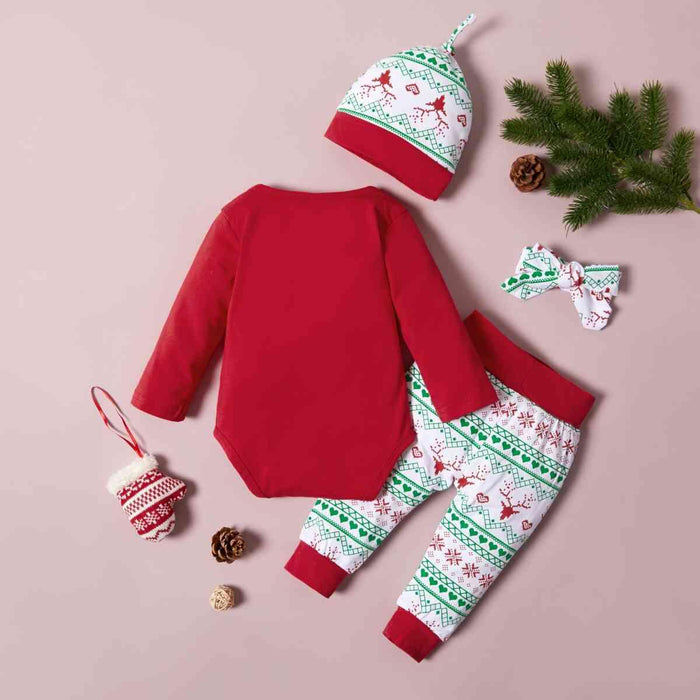 Baby's First Christmas 3-Piece Festive Bodysuit and Pants Set