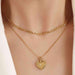 Chic Heart-Shaped Stainless Steel Necklace with Double Layer