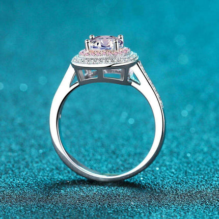 Radiant Moissanite and Zircon Silver Ring - A Touch of Timeless Elegance