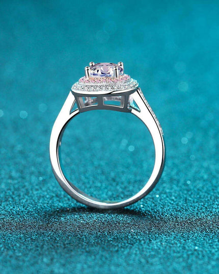 Radiant Moissanite and Zircon Silver Ring - A Touch of Timeless Elegance