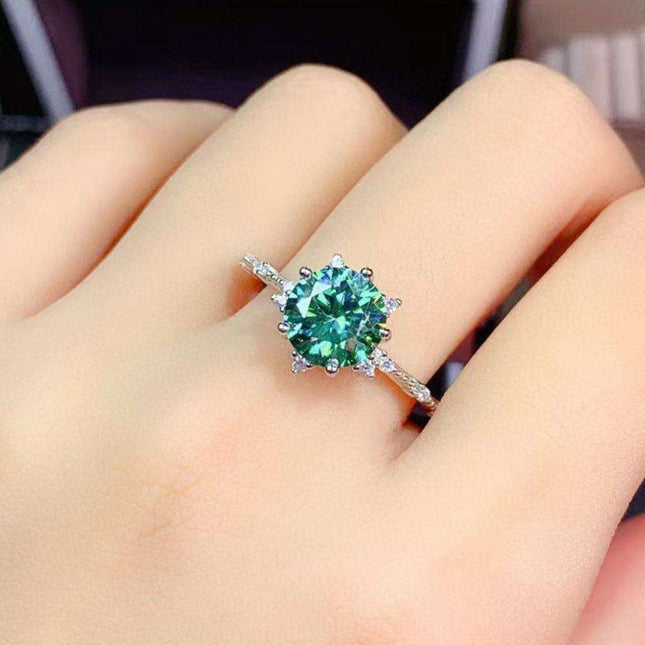 Elegant 1 Carat Lab-Created Diamond Sterling Silver Ring - A Timeless Statement Piece