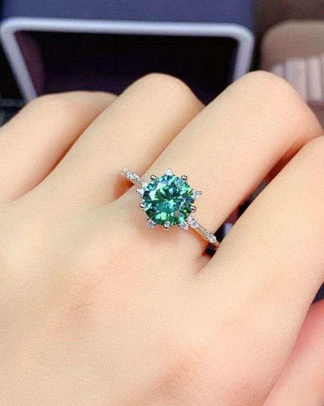 Elegant 1 Carat Lab-Created Diamond Sterling Silver Ring - A Timeless Statement Piece