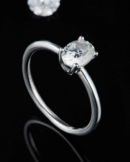 Elegant 1 Carat Platinum-Plated Lab-Diamond Sterling Silver Ring