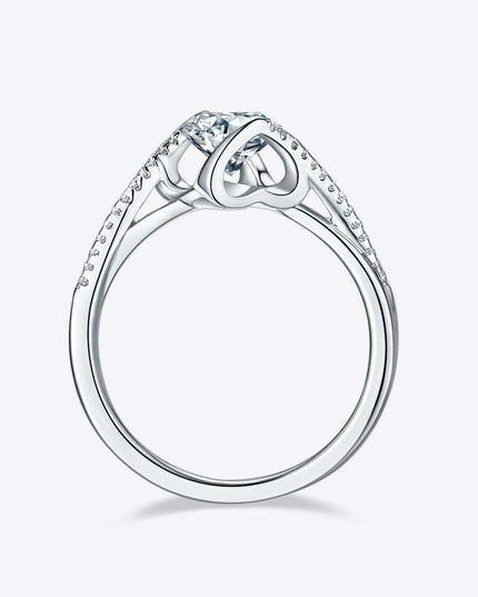 Twisted Radiance: 1 Carat Lab Grown Diamond Silver Ring