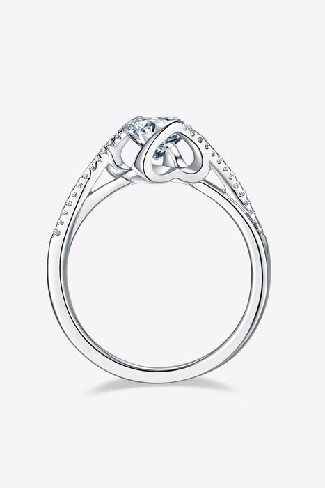 Timeless Elegance 1 Carat Lab Grown Diamond Sterling Silver Twisted Ring - Luxury and Charm Blend
