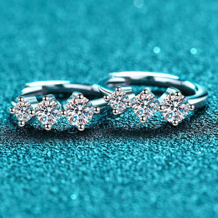 Radiant Lab-Grown Diamond Sterling Silver Huggie Earrings - Elegant Gift Collection