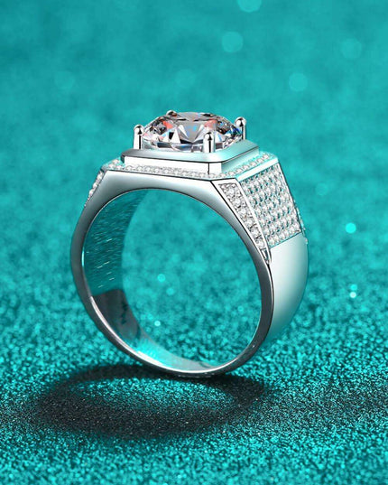 Elegant Eco-Friendly Sterling Silver Ring with Lab-Grown Diamonds and Rhodium Shine