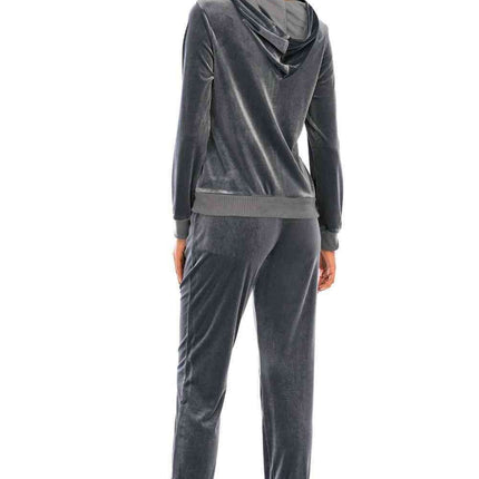 Ribbed Textured Hoodie and Jogger Set