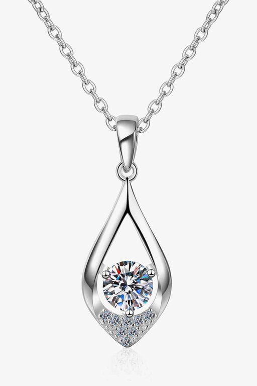 Sparkling Moissanite Pendant Necklace in Sterling Silver - Elegant Glamour