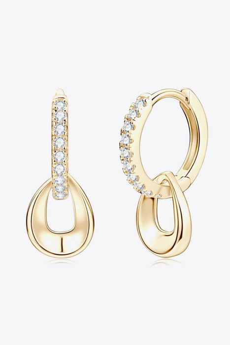 Exquisite Sterling Silver Double Hoop Earrings with Lab-Diamond Accents