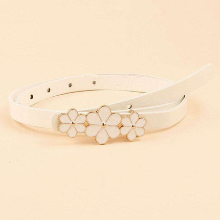 Chic Floral Accent Faux Leather Waist Belt