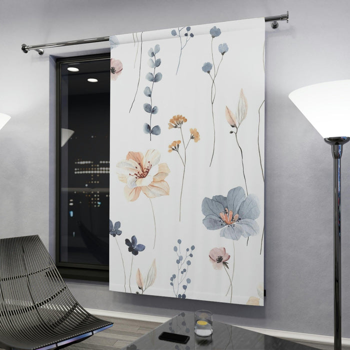 Personalized Black Floral Blackout Curtains for Kids | High-Quality Polyester | 50" x 84"