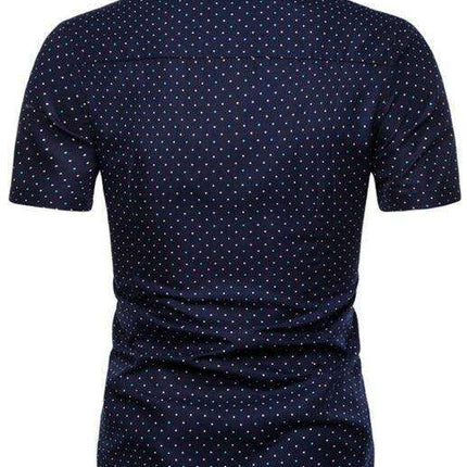 Men's Stylish Graphic Print Polyester Short Sleeve Shirt - Comfort and Trendy Design