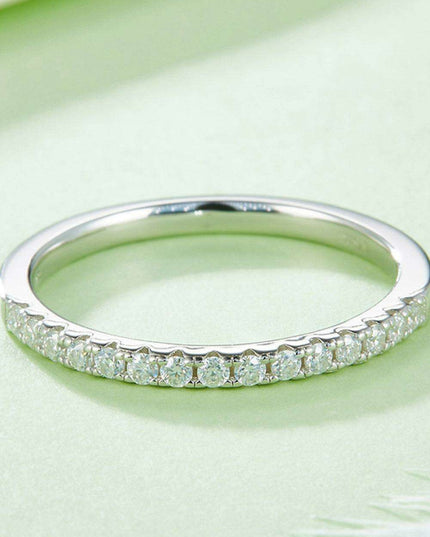 Radiant Moissanite and Platinum Ring: A Sterling Silver Masterpiece of Timeless Elegance