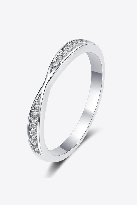 Elegant Lab-Diamond Moissanite Ring: Sterling Silver Accessory for Timeless Style