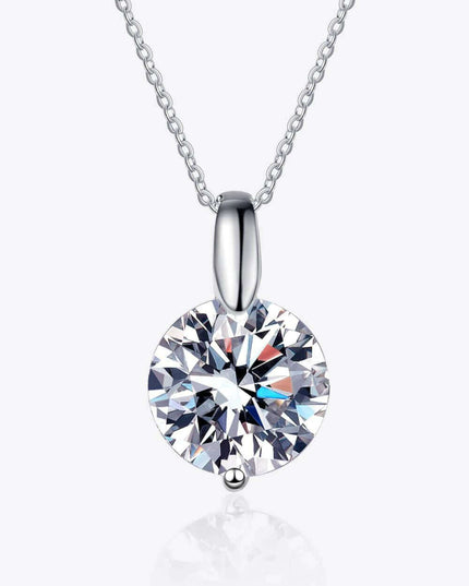 Sophisticated Silver Lab Created Diamond Pendant Necklace with Rhodium Elegance