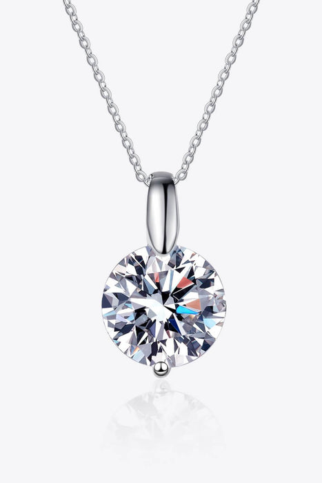 Sophisticated Silver Lab Created Diamond Pendant Necklace with Rhodium Elegance