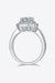 Luxury 1 Carat Moissanite Sterling Silver Ring with Sparkling Zircon Stones