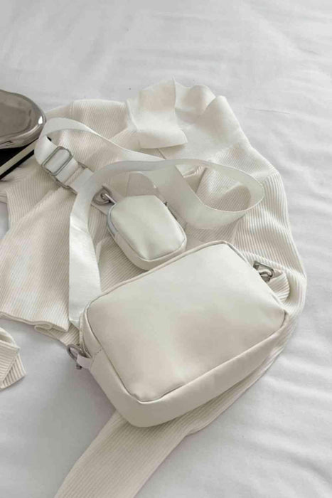 Petite Elegance: Faux Leather Shoulder Bag Set with Matching Wallet