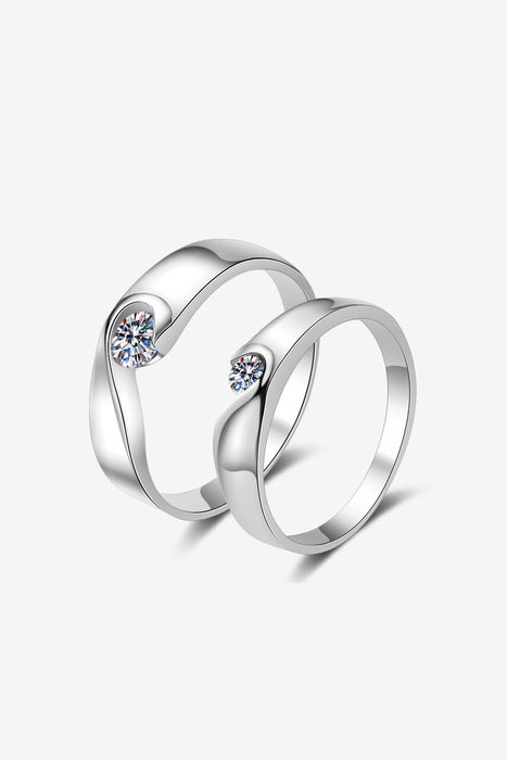 Enchanting Moissanite Sterling Silver Ring with Rhodium Finish
