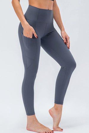 Breathable Wide Waistband Active Leggings with Pockets-Trendsi-Dark Navy-S-Très Elite