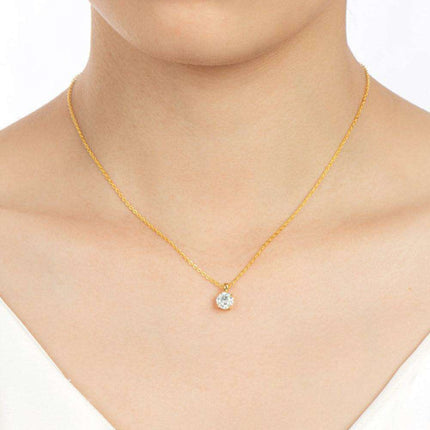 Radiant Elegance: 1 Carat Lab-Diamond Sterling Silver Necklace