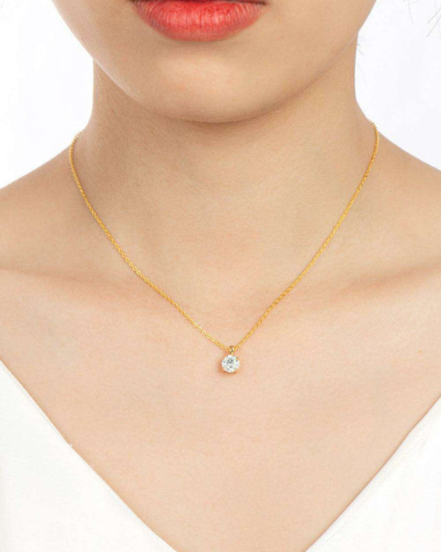 Radiant Elegance: 1 Carat Lab-Diamond Sterling Silver Necklace