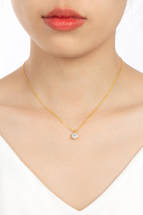 Luxurious Sophistication: Sterling Silver Necklace with 1 Carat Lab-Diamond
