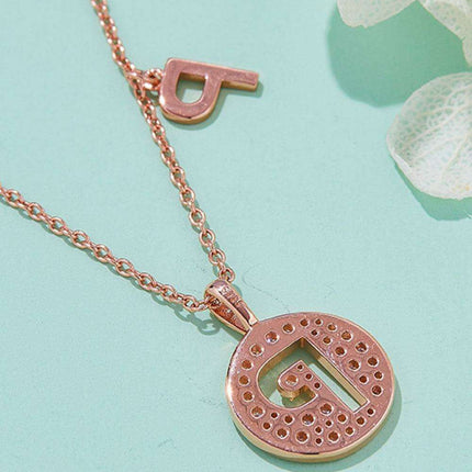 Stunning Rose Gold-Plated Necklace with Lab-Created Diamond - A Modern Elegance