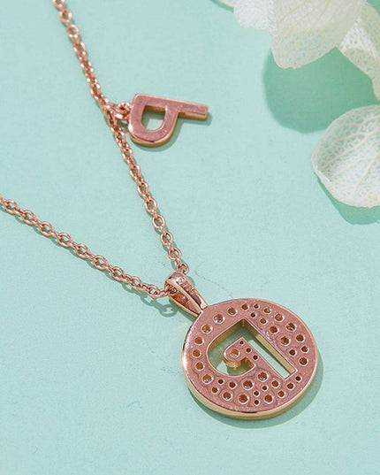 Stunning Rose Gold-Plated Necklace with Lab-Created Diamond - A Modern Elegance