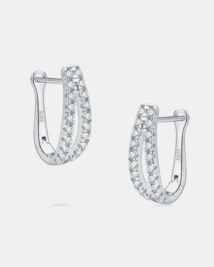 Radiant Elegance: Sterling Silver Lab-Grown Diamond Earrings in Luxurious Presentation Box