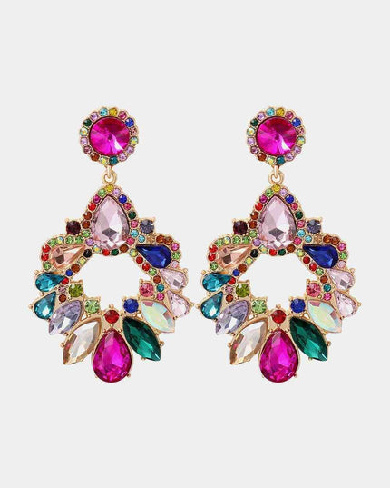 Elegant Glass Stone Drop Earrings for Timeless Style