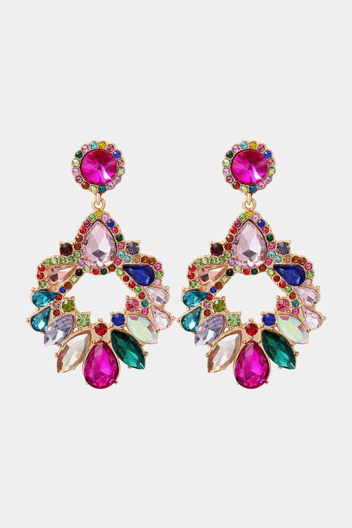 Elegant Glass Stone Zinc Alloy Earrings for a Chic Look